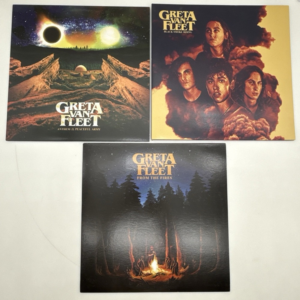 Greta Van Fleet Vinyl Lot 3 Anthem Peaceful Army Red From Fires Black Smoke